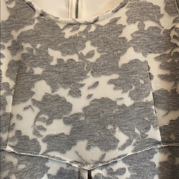 Grey Printed Peplum Blouse - Picture 2 of 4